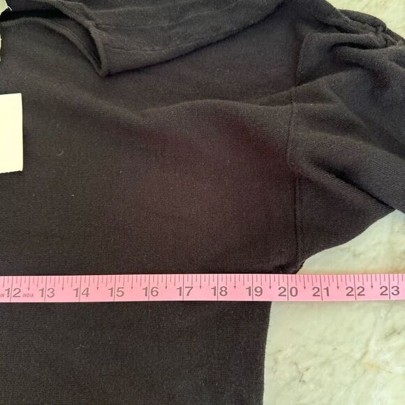 Max Studio Women's Ruched Sleeve Knit Sweater black size S NWT - Picture 7 of 8